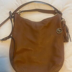 Michael Kors Frances Hobo Brown Leather Shoulder Bag